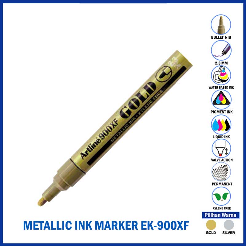 Artline Metallic Ink Marker (2.3 mm) / Gold Silver TOKO BAWANA